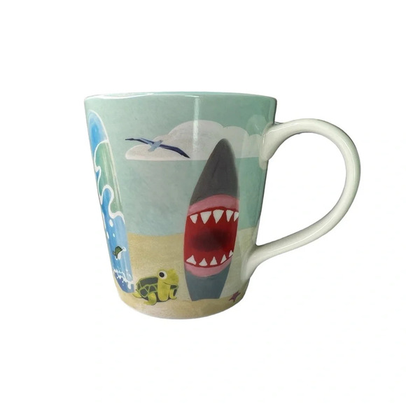 Starbucks Hawaii 2010 Bone China Coffee Tea Mug Cup Surf Boards Shark Ocean - Picture 4 of 9